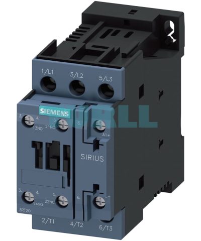 Siemens SIRIUS 3RT2024-1BW40 Power Contactor, 12A, 5.5kW, 48V DC Coil, 3-Pole, Size S0, Screw Terminal