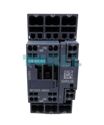 Siemens 3RT2025-2BB40 SIRIUS Power Contactor, 17A, 7.5kW, 24V DC Coil, 3-Pole, Size S0, Spring-Loaded Terminal