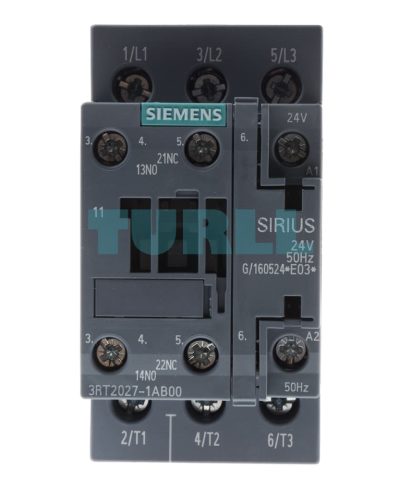 Siemens 3RT2027-1AB00 SIRIUS Power Contactor, 32A, 15kW, 24V AC, S0