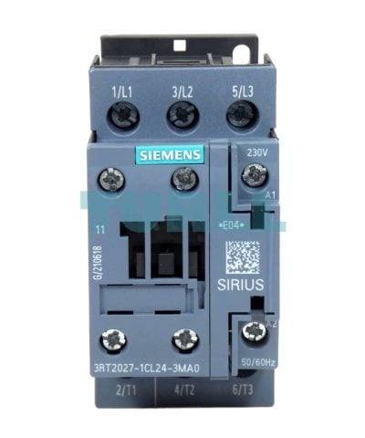 Siemens SIRIUS 3RT2 Power Contactor 3RT2027-1CL24-3MA0, 32A, 15kW, 230V AC Coil, Size S0, Screw Terminal