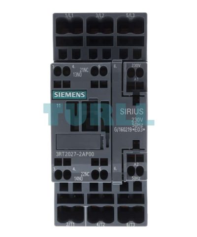 Siemens 3RT2027-2AP00 Power Contactor, 32A, 15kW/400V, 3-Pole, 230V AC, 50Hz