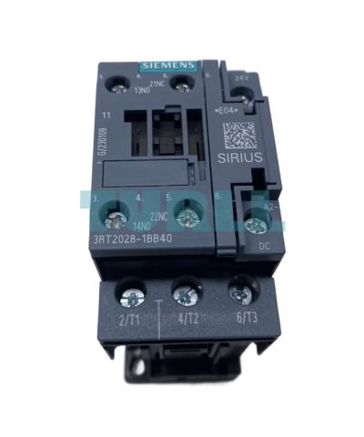 Siemens 3RT2028-1BB40 SIRIUS Power Contactor 3-Pole, 38A, 18.5kW/400V, 24V DC Coil, Screw Terminal, 1NO+1NC