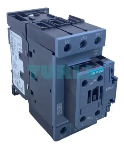 Siemens 3RT2036-1AP00 Power Contactor SIRIUS 3RT2, 51A, 22kW/400V, 230V AC Coil, 3-Pole, Size S2, Screw Terminal