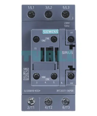 Siemens 3RT2037-1AP00 Power Contactor 65A, 30 kW, 3-Pole, 230V AC, AC-3e/AC-3