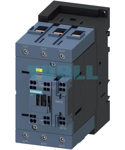 Siemens 3RT2047-3SB30 SIRIUS Power Contactor, S3, 110A, 55kW, 21-33V AC/DC, Spring-Loaded Terminal