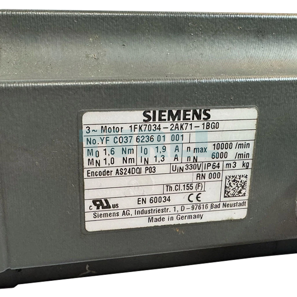 1FK7034-2AK71-1BG0 SIEMENS Exclusive SIMOTICS S-1FK7 Synchronous Motor Original Brand New 2 SIEMENS 1FK7034-2AK71-1BG0 SIMOTICS S-1FK7 Exclusive Synchronous Motor