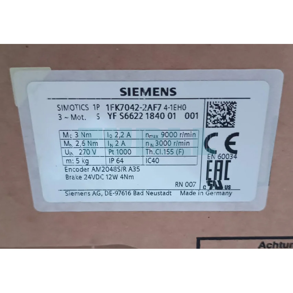 1FK7042-2AF74-1EH0 SIEMENS Exclusive SIMOTICS S Synchronous Motor Original Brand New 3 1FK7042-2AF74-1EH0 SIEMENS SIMOTICS S synchronous motor