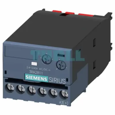 Siemens 3RA2811-1CW10 Electronic Timing Relay, ON-Delay, Semiconductor Output, 24-240V AC/DC