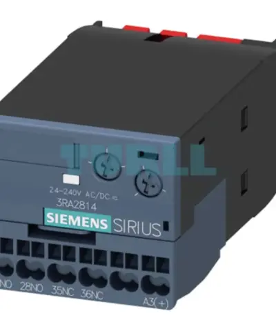 Siemens 3RA2814-2FW10 Solid-State Time-Delayed Auxiliary Switch, Off-Delayed, 0.05-100s, 24-240V AC/DC