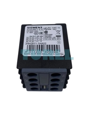 Siemens 3RH2911-1HA02 Auxiliary Switch Block, Front-Mount, 2 NC, Screw Terminal