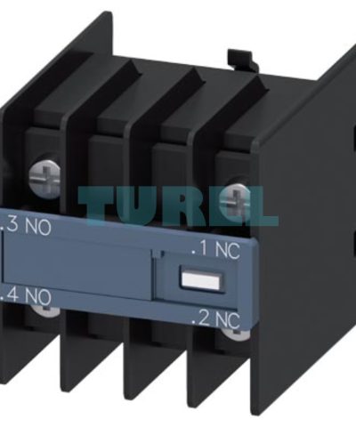 Siemens 3RH2911-4NF11 Front Auxiliary Switch, 1 NO + 1 NC, Solid-State Compatible, Ring Cable Lug Connection