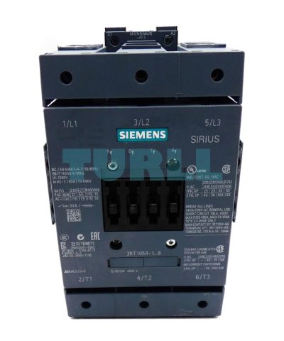 Siemens 3RT1054-1AF36 Power Contactor 115 A, 55 kW, 3-Pole, AC/DC Coil 110-127 V