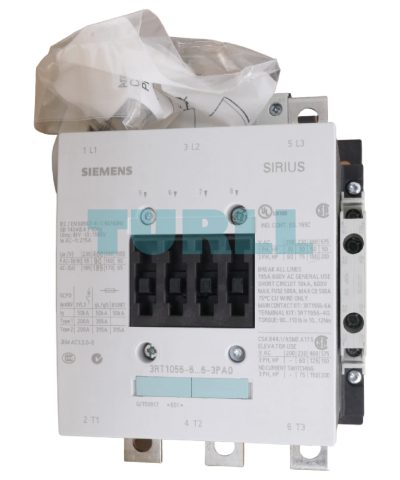 Siemens 3RT1056-6AB36-3PA0 Power Contactor 185A, 90kW, 3-Pole, Screw Terminal, AC-3e/AC-3