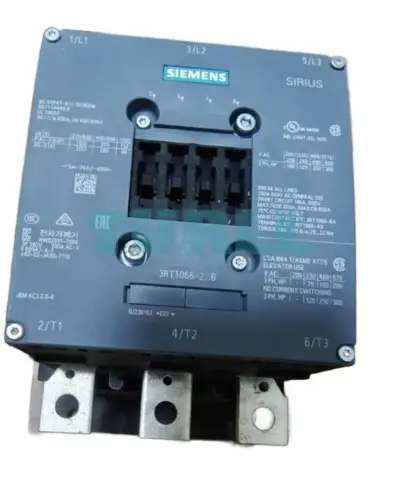 Siemens 3RT1066-2NF36 Power Contactor 300A, 160kW, 3-Pole with Electronic Drive & PLC Input