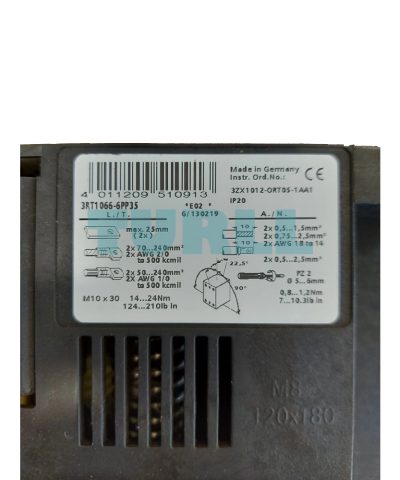 Siemens 3RT1066-6PP35 Power Contactor 300A, 160kW, 3-Pole, 24V DC