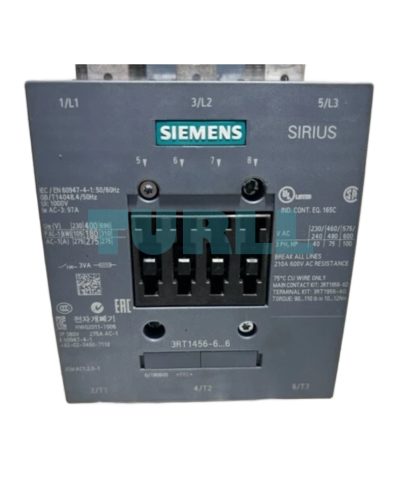 Siemens 3RT1456-6NB36 Power Contactor AC-1, 275A, 3-Pole, 690V, Electronic Drive, 2NO + 2NC