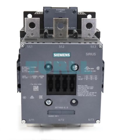 Siemens 3RT1466-6AF36 Power Contactor AC-1, 400A, 690V, 3-Pole with 2NO+2NC Contact