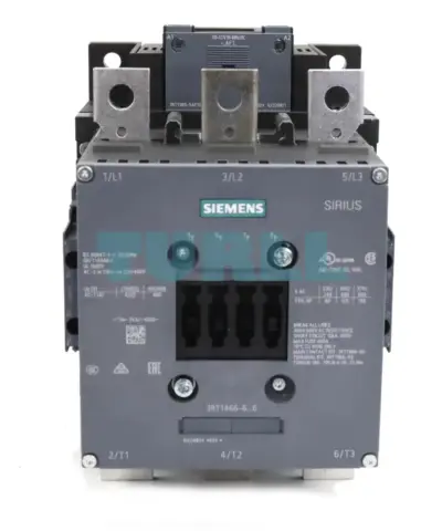 Siemens 3RT1466-6AS36 Power Contactor AC-1, 400A / 690V, 3-Pole, Auxiliary Contact