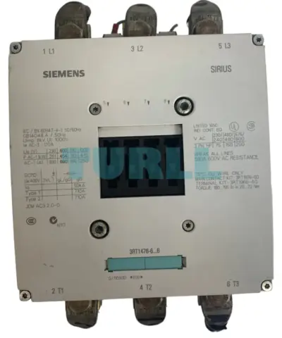 Siemens 3RT1476-6AP36 Power Contactor 3-Pole, AC-1, 690A, 220–240V AC/DC Coil, Screw Terminal