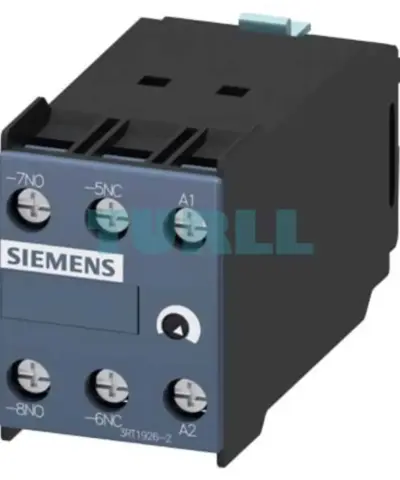 Siemens SIRIUS 3RT1926-2FK21 Solid-State OFF-Delay Timer Auxiliary Switch, 0.5-10s, 100-127V AC/DC