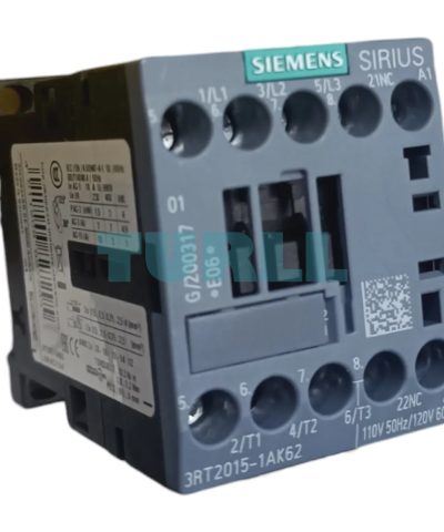 Siemens 3RT2015-1AK62 Power Contactor 7A, 3 kW / 400V, 3-Pole, AC-3e/AC-3
