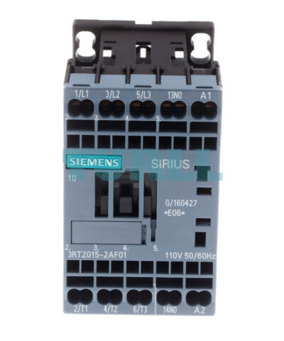 Siemens 3RT2015-2AF01 SIRIUS Power Contactor, 7A, 3kW, 110V AC Coil, 1 NO, Spring-Loaded
