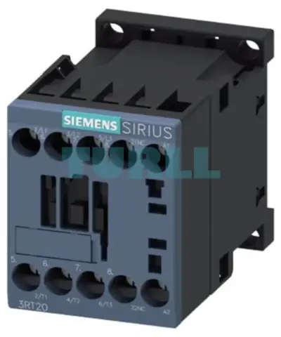 Siemens 3RT2016-1AM12 Power Contactor 3-Pole, 9A, 4kW, AC-3 / AC-3e, Screw Terminal