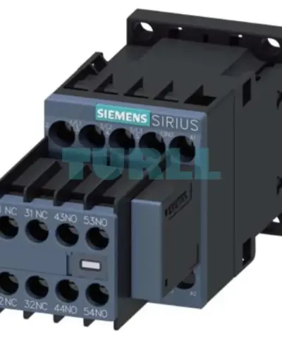 Siemens 3RT2016-1CK27 Power Contactor 9A, 4kW, 3-Pole, 120V AC, Varistor, Auxiliary Contacts