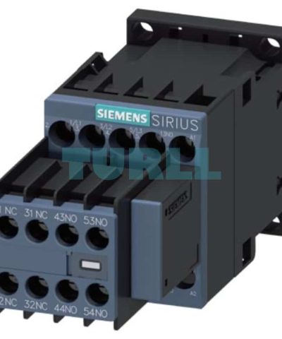 Siemens 3RT2016-1CM27 Power Contactor 9A, 4kW, 3-Pole, 208V AC, Auxiliary Contacts