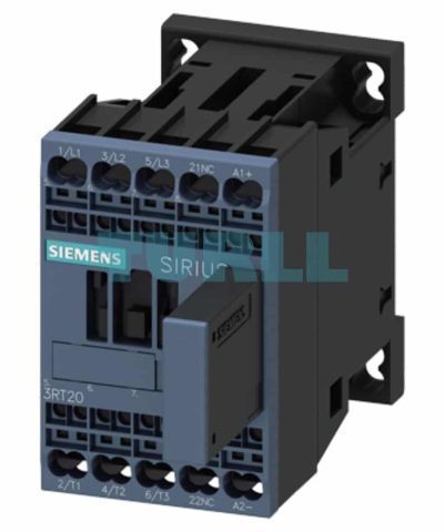 Siemens 3RT2016-2WB42 Power Contactor, 9A, 4kW/400V, 3-Pole, 24V DC, AC-3e/AC-3