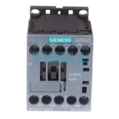 Siemens 3RT2017-1AB02 Power Contactor 3-Pole, 12A, 5.5kW, 24V AC