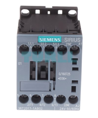 Siemens 3RT2017-1AB02 Power Contactor 3-Pole, 12A, 5.5kW, 24V AC