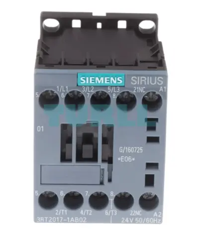 Siemens 3RT2017-1AB02 Power Contactor 3-Pole, 12A, 5.5kW, 24V AC