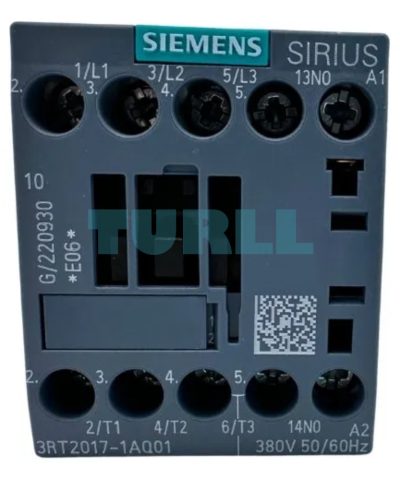 Siemens 3RT2017-1AQ01 Power Contactor 12A, 5.5kW, 3-Pole, 380V AC, S00