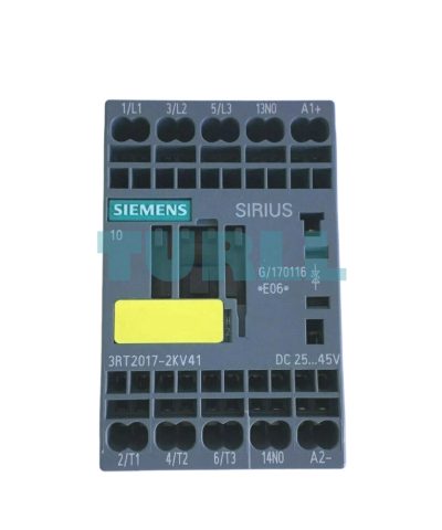Siemens 3RT2017-2KV41 Power Contactor 12 A, 5.5 kW, 36 V DC, 3-Pole, AC-3, S00 Frame