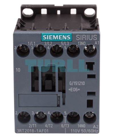 Siemens 3RT2018-1AF01 Power Contactor 16A, 7.5kW, 3-Pole, 110V AC, AC-3e/AC-3