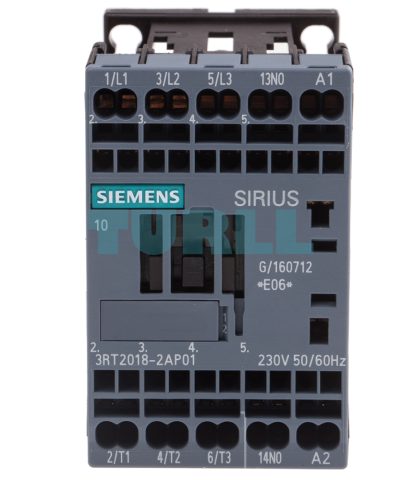 Siemens 3RT2018-2AP01 Power Contactor 16A, 7.5kW, 3-Pole, 230V AC, AC-3e/AC-3