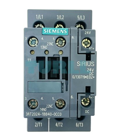 Siemens 3RT2024-1BB40-0CC0 Power Contactor 3-Pole, 12A, 5.5kW, 24V DC