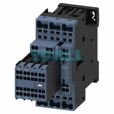 Siemens 3RT2024-2AV04 Power Contactor, 12A, 5.5kW, 400V AC, 3-Pole, S0 Size, 2NO + 2NC Contacts