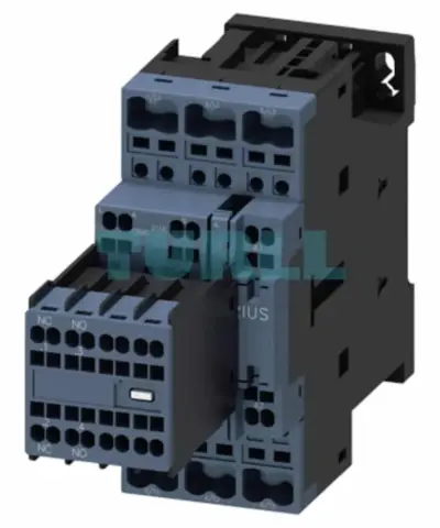 Siemens 3RT2024-2AV04 Power Contactor, 12A, 5.5kW, 400V AC, 3-Pole, S0 Size, 2NO + 2NC Contacts