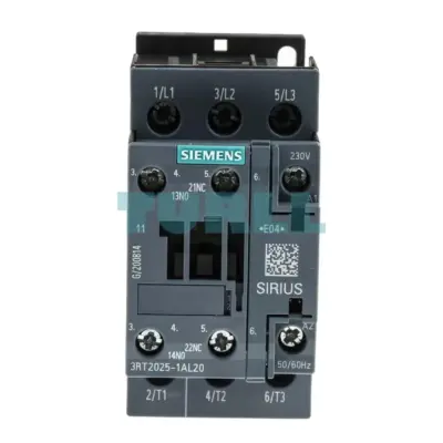 Siemens 3RT2025-1AL20 Power Contactor 17A, 7.5kW, 3-Pole, 230V AC, AC-3e/AC-3