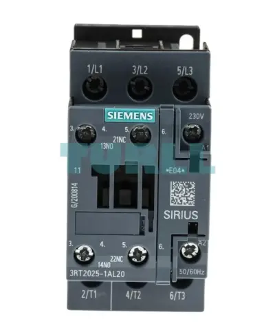 Siemens 3RT2025-1AL20 Power Contactor 17A, 7.5kW, 3-Pole, 230V AC, AC-3e/AC-3