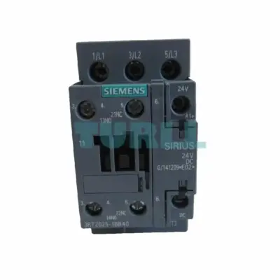 Siemens 3RT2025-1BB40-0CC0 Power Contactor 17A, 7.5 kW, 3-Pole, 24V DC