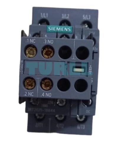 Siemens 3RT2025-1BB44 Power Contactor 17A, 7.5 kW, 3-Pole, 24V DC, S0 Size, 2NO+2NC