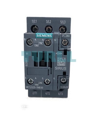 Siemens 3RT2025-1NB30 Power Contactor 17A, 7.5kW, 3-Pole with Integrated Varistor