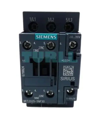Siemens 3RT2025-1NP30 Power Contactor 17 A, 7.5 kW / 400 V, 3-Pole with Integrated Varistor