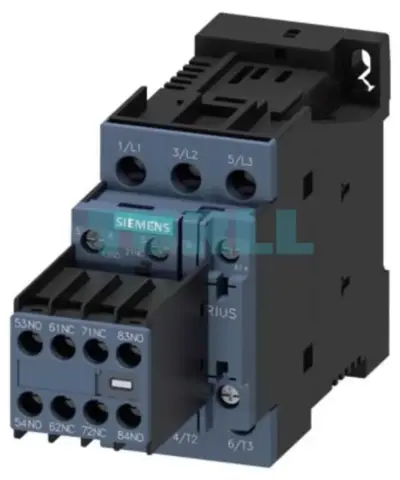 Siemens 3RT2026-1FB48-0ME2 Power Contactor 25A, 11 kW, 3-Pole, 24V DC, Auxiliary Contacts