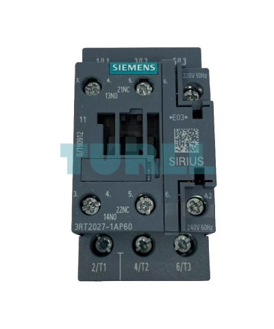 Siemens 3RT2027-1AP60 Power Contactor 32A, 15kW, 3-Pole, 220V AC