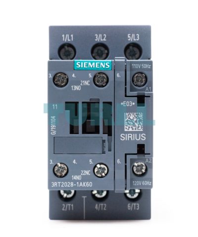 Siemens 3RT2028-1AK60 Power Contactor 38A, 3-Pole, AC-3, 18.5 kW / 400V