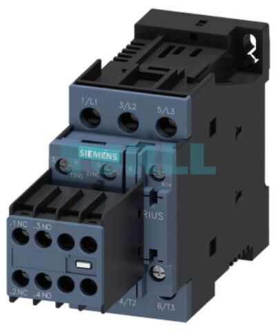 Siemens 3RT2028-1BF44 Power Contactor 38A, 18.5 kW, 3-Pole, 110V DC, Auxiliary Switch